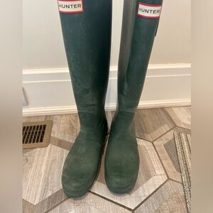 Hunter Green Tall Rain Boots